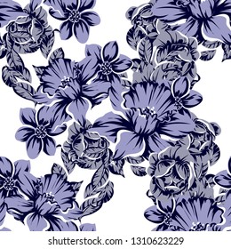 Abstract elegance seamless pattern with floral background