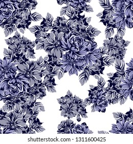 Abstract elegance seamless pattern with floral background