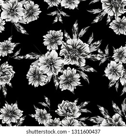 Abstract elegance seamless pattern with floral background