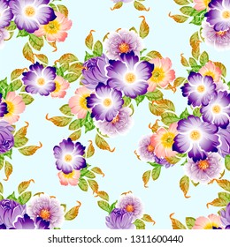 Abstract elegance seamless pattern with floral background