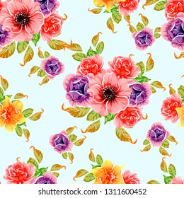 Abstract elegance seamless pattern with floral background