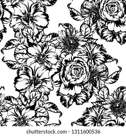 Abstract elegance seamless pattern with floral background