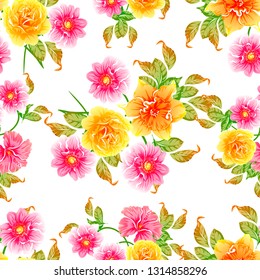 Abstract elegance seamless pattern with floral background