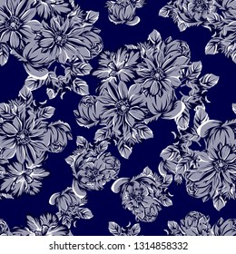 Abstract elegance seamless pattern with floral background