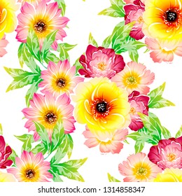 Abstract elegance seamless pattern with floral background
