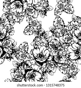 Abstract elegance seamless pattern with floral background