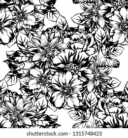 Abstract elegance seamless pattern with floral background