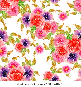 Abstract elegance seamless pattern with floral background