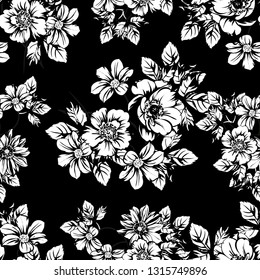 Abstract elegance seamless pattern with floral background