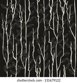 Abstract Elegance Seamless pattern with floral background. Ttree branches. Vector illustration.