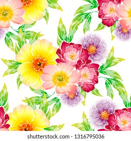 Abstract elegance seamless pattern with floral background