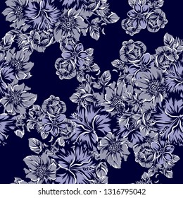 Abstract elegance seamless pattern with floral background