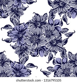 Abstract elegance seamless pattern with floral background