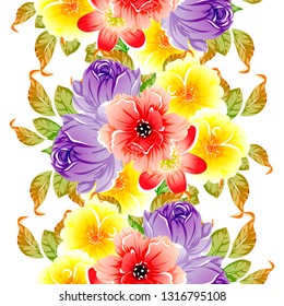 Abstract elegance seamless pattern with floral background