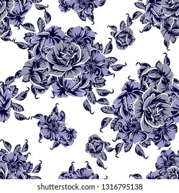 Abstract elegance seamless pattern with floral background