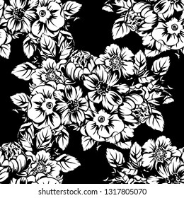 Abstract elegance seamless pattern with floral background