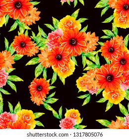 Abstract elegance seamless pattern with floral background