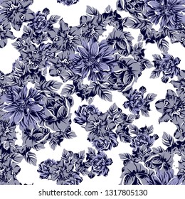 Abstract elegance seamless pattern with floral background