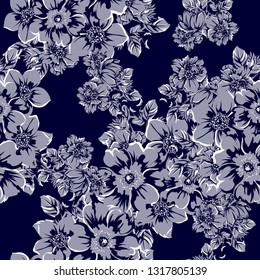 Abstract elegance seamless pattern with floral background