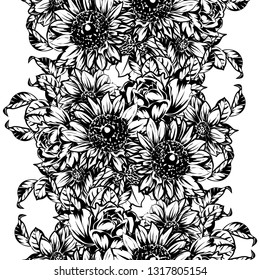 Abstract elegance seamless pattern with floral background
