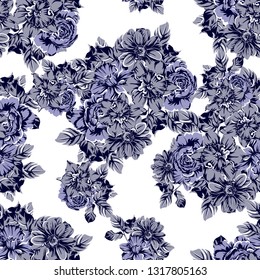 Abstract elegance seamless pattern with floral background