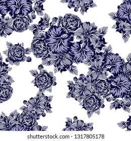 Abstract elegance seamless pattern with floral background