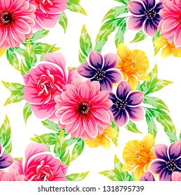 Abstract elegance seamless pattern with floral background