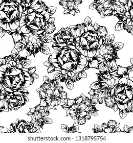Abstract elegance seamless pattern with floral background