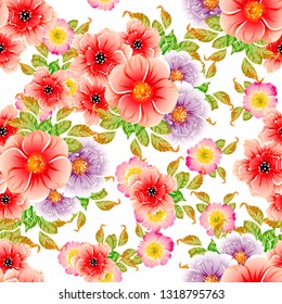 Abstract elegance seamless pattern with floral background