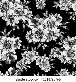 Abstract elegance seamless pattern with floral background