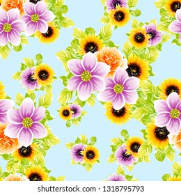 Abstract elegance seamless pattern with floral background