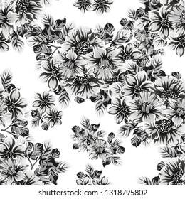 Abstract elegance seamless pattern with floral background
