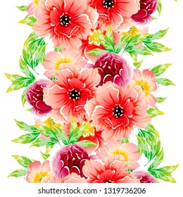 Abstract elegance seamless pattern with floral background