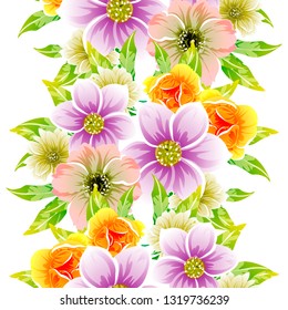 Abstract elegance seamless pattern with floral background