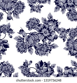 Abstract elegance seamless pattern with floral background