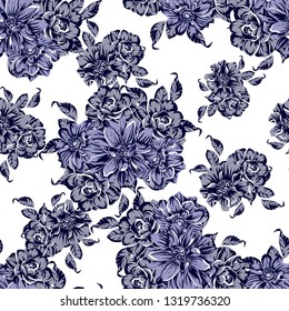 Abstract elegance seamless pattern with floral background