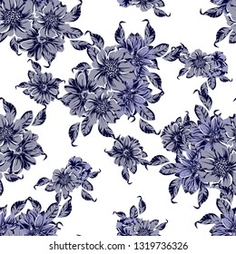 Abstract elegance seamless pattern with floral background