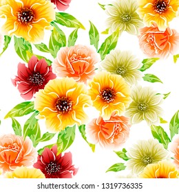 Abstract elegance seamless pattern with floral background