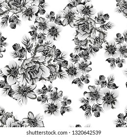 Abstract elegance seamless pattern with floral background