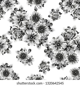 Abstract elegance seamless pattern with floral background