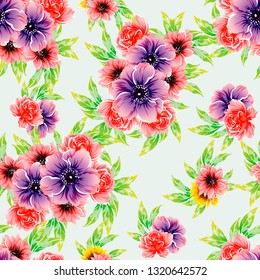 Abstract elegance seamless pattern with floral background
