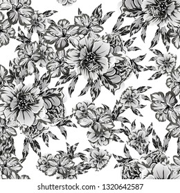 Abstract elegance seamless pattern with floral background