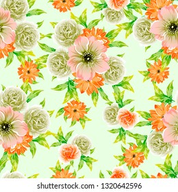 Abstract elegance seamless pattern with floral background