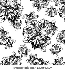 Abstract elegance seamless pattern with floral background