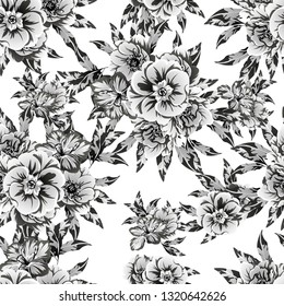 Abstract elegance seamless pattern with floral background