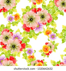 Abstract elegance seamless pattern with floral background