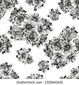 Abstract elegance seamless pattern with floral background