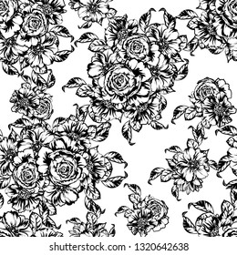 Abstract elegance seamless pattern with floral background