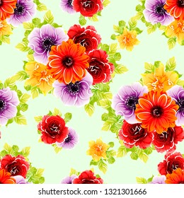 Abstract elegance seamless pattern with floral background