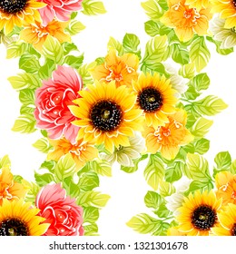 Abstract elegance seamless pattern with floral background